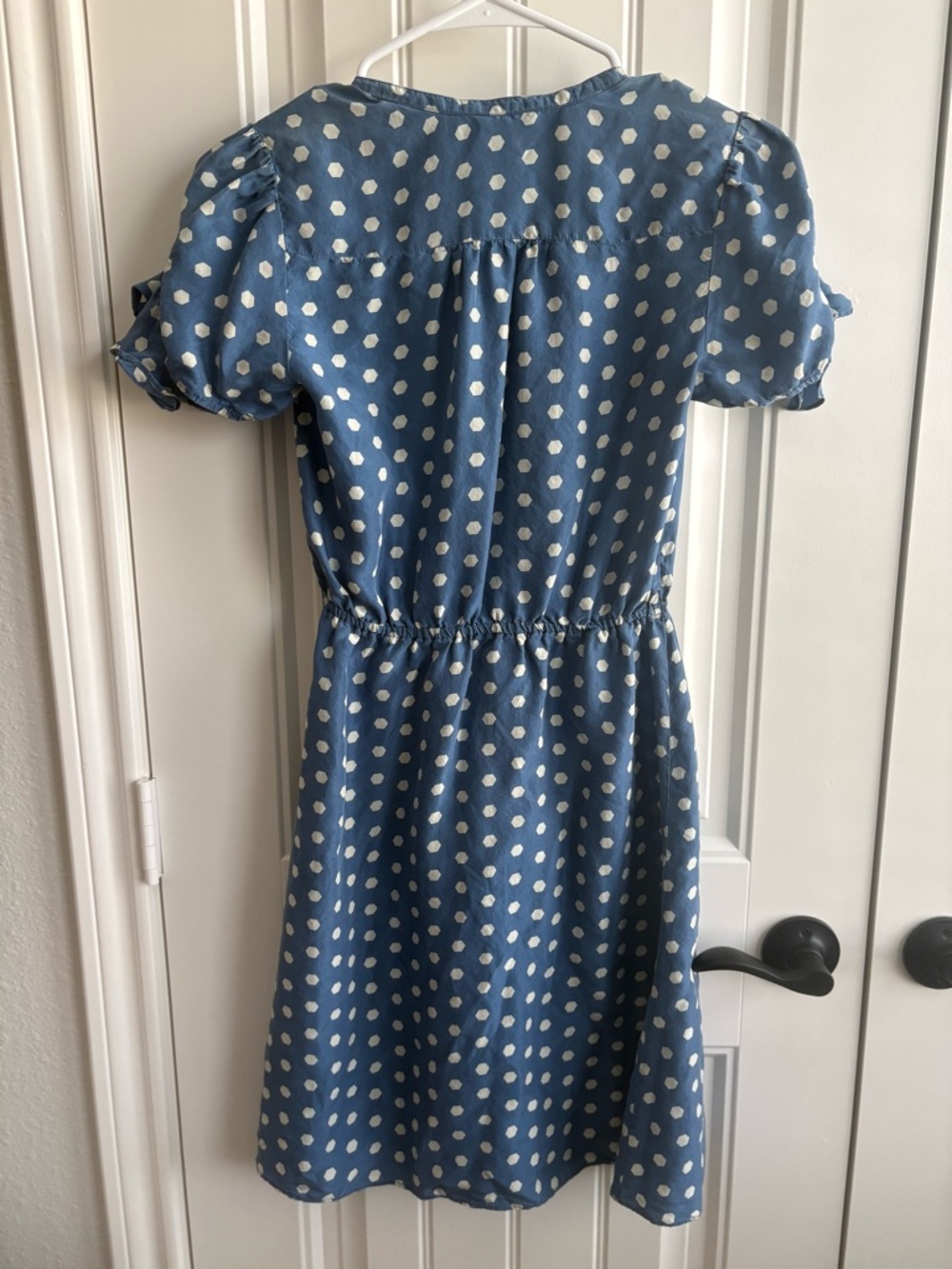 lil by Anthropologie 100% Silk Blue Polka Dot Dress - Picture 3 of 4